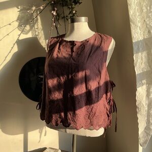 Altar'd State Lenore Scallop Trim Top Size: XXL